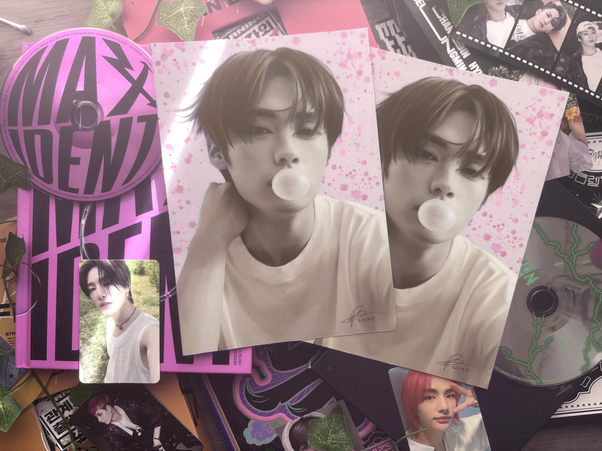 Bubblegum Lee Know A5 Soft Touch Print